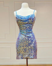 Load image into Gallery viewer, Sparkly Spaghetti Straps Sequin Homecoming Dress