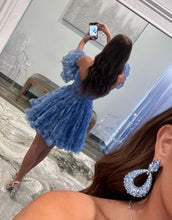 Load image into Gallery viewer, Pretty Black A-Line Homecoming Dress With Detachable Sleeves