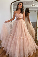Load image into Gallery viewer, Sweet A-Line Sweetheart Long Tulle Prom Dress With Detachable Sleeves