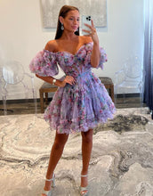 Load image into Gallery viewer, Sweet Off The Shoulder A-Line Short Tulle Homecoming Party Dress