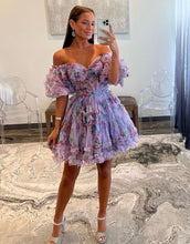 Load image into Gallery viewer, Sweet Off The Shoulder A-Line Short Tulle Homecoming Party Dress