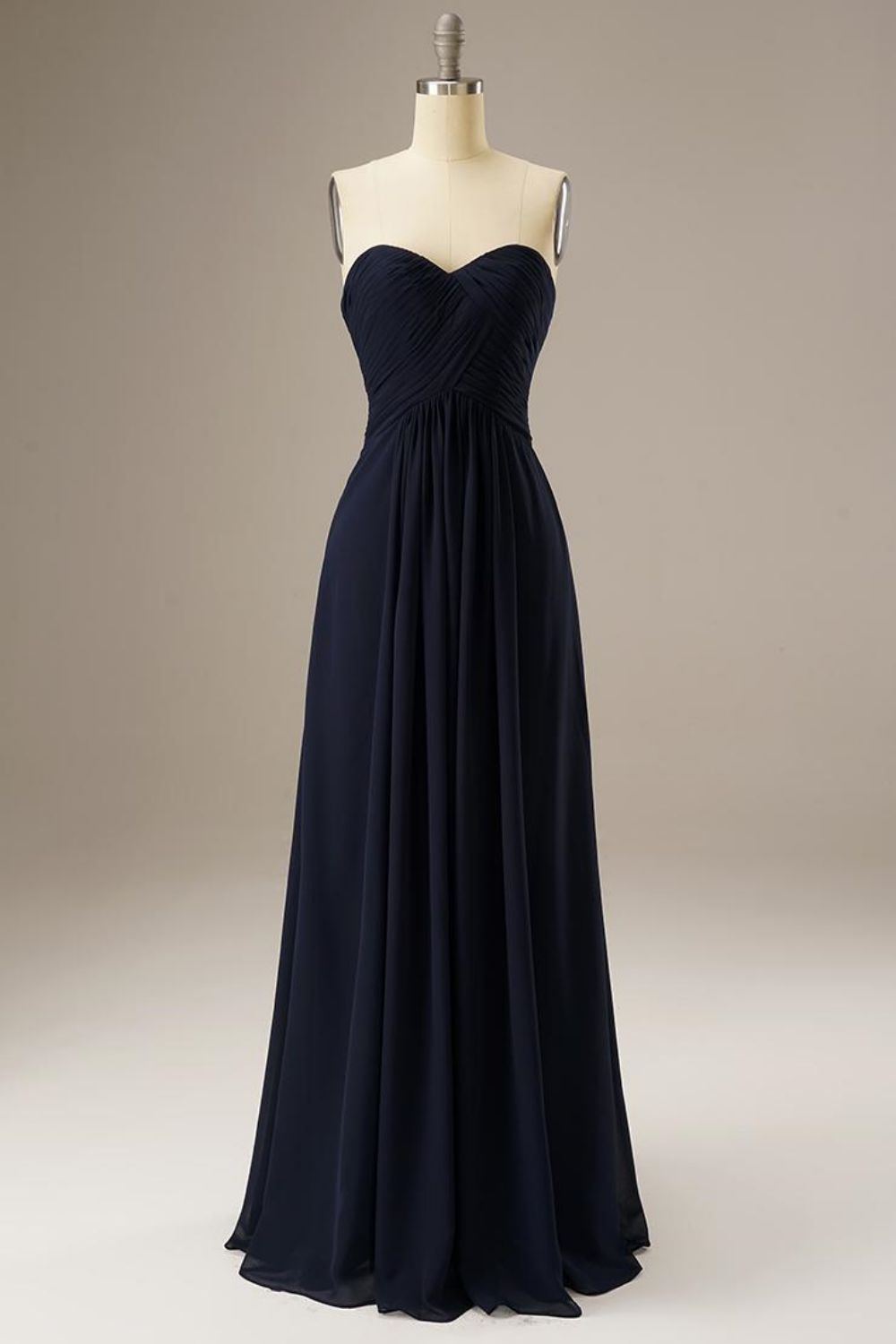Sweetheart Corset Back Chiffon Long Dress