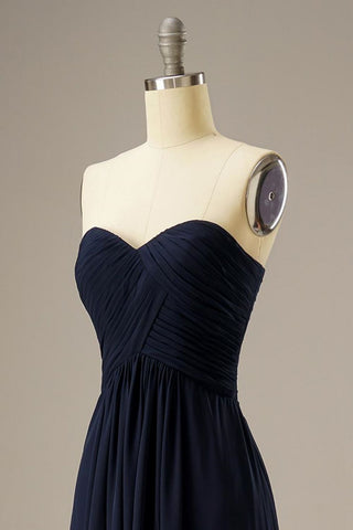 Sweetheart Corset Back Chiffon Long Dress