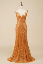 Load image into Gallery viewer, Gorgeous Mermaid V-Neck Sequin Long Prom Dress