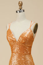 Load image into Gallery viewer, Gorgeous Mermaid V-Neck Sequin Long Prom Dress