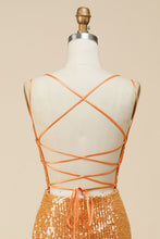 Load image into Gallery viewer, Gorgeous Mermaid V-Neck Sequin Long Prom Dress