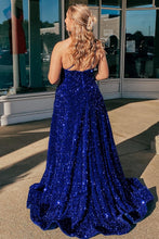 Load image into Gallery viewer, A-line One Shoulder Royal Blue Prom Dress with Beading