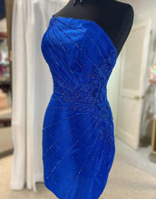 Load image into Gallery viewer, Royal Blue One Shoulder Tight Glitter Homecoming Dress
