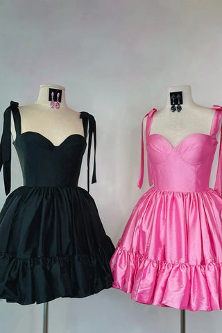 Princess A Line Tie Straps Zipper Back Short Homecoming Party Dress