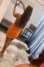 Load image into Gallery viewer, Bodycon Blue Homecoming Dress Lace Up Back Party Dress
