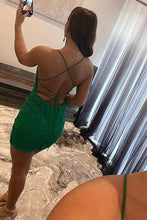 Load image into Gallery viewer, Bodycon Blue Homecoming Dress Lace Up Back Party Dress
