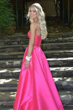 Load image into Gallery viewer, Princess A Line Sweetheart Green Long Prom Dress with Split Front
