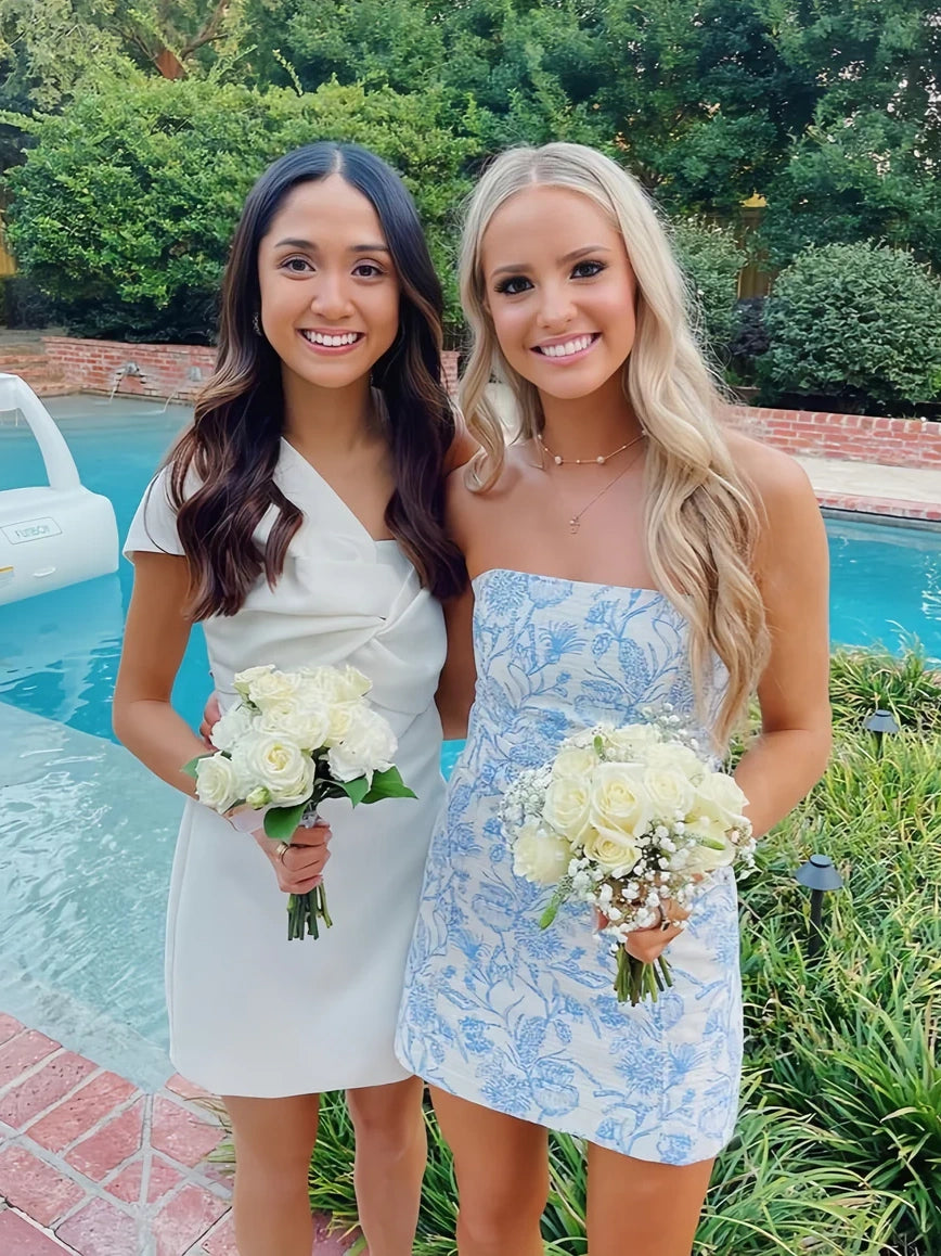 Luuvis Women Chic Light Blue Sheath Strapless Short Homecoming Dress Luuvis Women Chic Light Blue Sheath Strapless Short Homecoming Dress