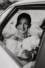 Load image into Gallery viewer, Classic A Line Off the Shoulder White Long Bridal Dress with Ruched
