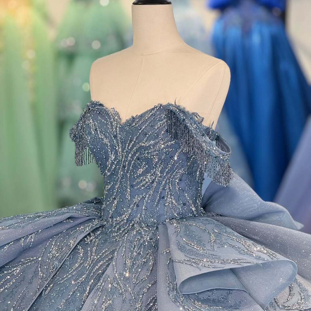 grey quinceanera dresses Quinceanera Dress Black Ball Gown Off The Shoulder Same As Photo / 6 main image 0