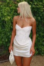 Load image into Gallery viewer, Trendy Sheath Sweetheart Royal Blue Corset Homecoming Dress with Criss Cross Back