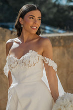 Load image into Gallery viewer, Gorgeous A Line Off the Shoulder White Long Wedding Dress with Appliques
