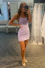 Load image into Gallery viewer, Bodycon Blue Homecoming Dress Lace Up Back Party Dress
