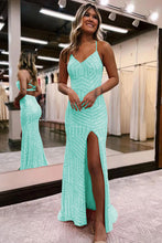 Load image into Gallery viewer, Sparkly Sequin Long Glitter Prom Party Dress With Split
