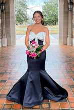 Load image into Gallery viewer, Cute Mermaid Sweetheart Pink Long Prom Dress with Bowknot Beading