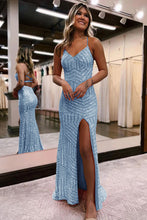 Load image into Gallery viewer, Sparkly Sequin Long Glitter Prom Party Dress With Split
