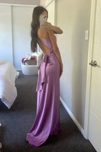 Load image into Gallery viewer, Chic Sheath Halter Neck Yellow Long Party Dress with Backless Bowknot
