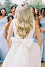 Load image into Gallery viewer, Elegant A Line One Shoulder Blue Long Bridesmaid Dress with Ruched
