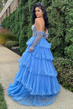 Load image into Gallery viewer, Princess A Line Sweetheart White Corset Corset Prom Dress with Pearls
