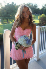Load image into Gallery viewer, Glamorous A Line Sweetheart White Short Homecoming Dress with Appliques