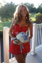 Load image into Gallery viewer, Glamorous A Line Sweetheart White Short Homecoming Dress with Appliques