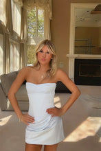 Load image into Gallery viewer, Cute Sheath Sweetheart Light Blue Corset Homecoming Dress with Criss Cross Back