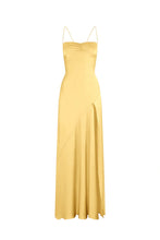 Load image into Gallery viewer, Simple Sheath Spaghetti Straps Pink Long Party Dress with Split Front
