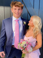Load image into Gallery viewer, Cute Sheath Sweetheart Pink Satin Short Homecoming Dress with Bowknot
