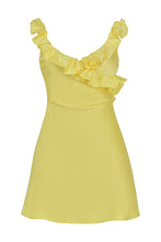 Load image into Gallery viewer, Pretty Sheath V Neck Yellow Short Homecoming Dress with Ruffles
