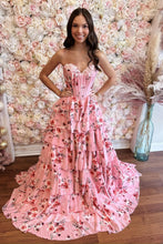 Load image into Gallery viewer, Pretty A Line Sweetheart Mint Green Corset Prom Dress with Appliques Ruffles