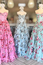 Load image into Gallery viewer, Pretty A Line Sweetheart Mint Green Corset Prom Dress with Appliques Ruffles