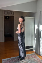 Load image into Gallery viewer, Trendy Sheath Halter Neck Purple Long Party Dress with Open Back Bowknot
