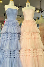 Load image into Gallery viewer, Trendy A Line Strapless Apricot Long Prom Dress with Ruffles

