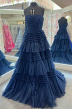 Load image into Gallery viewer, Trendy A Line Strapless Apricot Long Prom Dress with Ruffles
