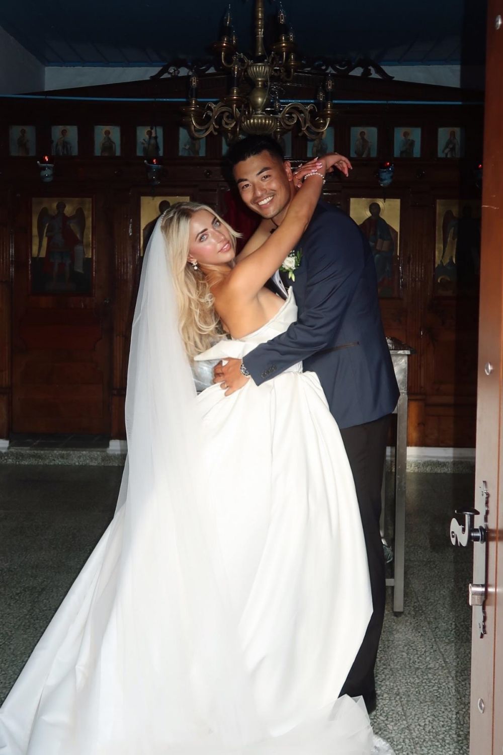 Classic A Line Strapless Long White Wedding Party Dress with Sweep Train