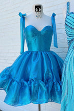 Load image into Gallery viewer, Cute Barbie Style A-Line Tie Straps Short Organza Homecoming Dress
