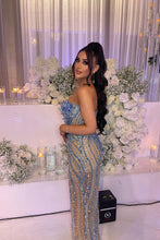 Load image into Gallery viewer, Hot Sexy Sheath Sweetheart Blue Long Party Dress with Beading
