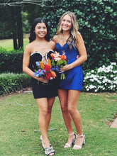 Load image into Gallery viewer, Stunning Fuchsia Bodycon Sweetheart Lace Top Short Satin Homecoming Dress
