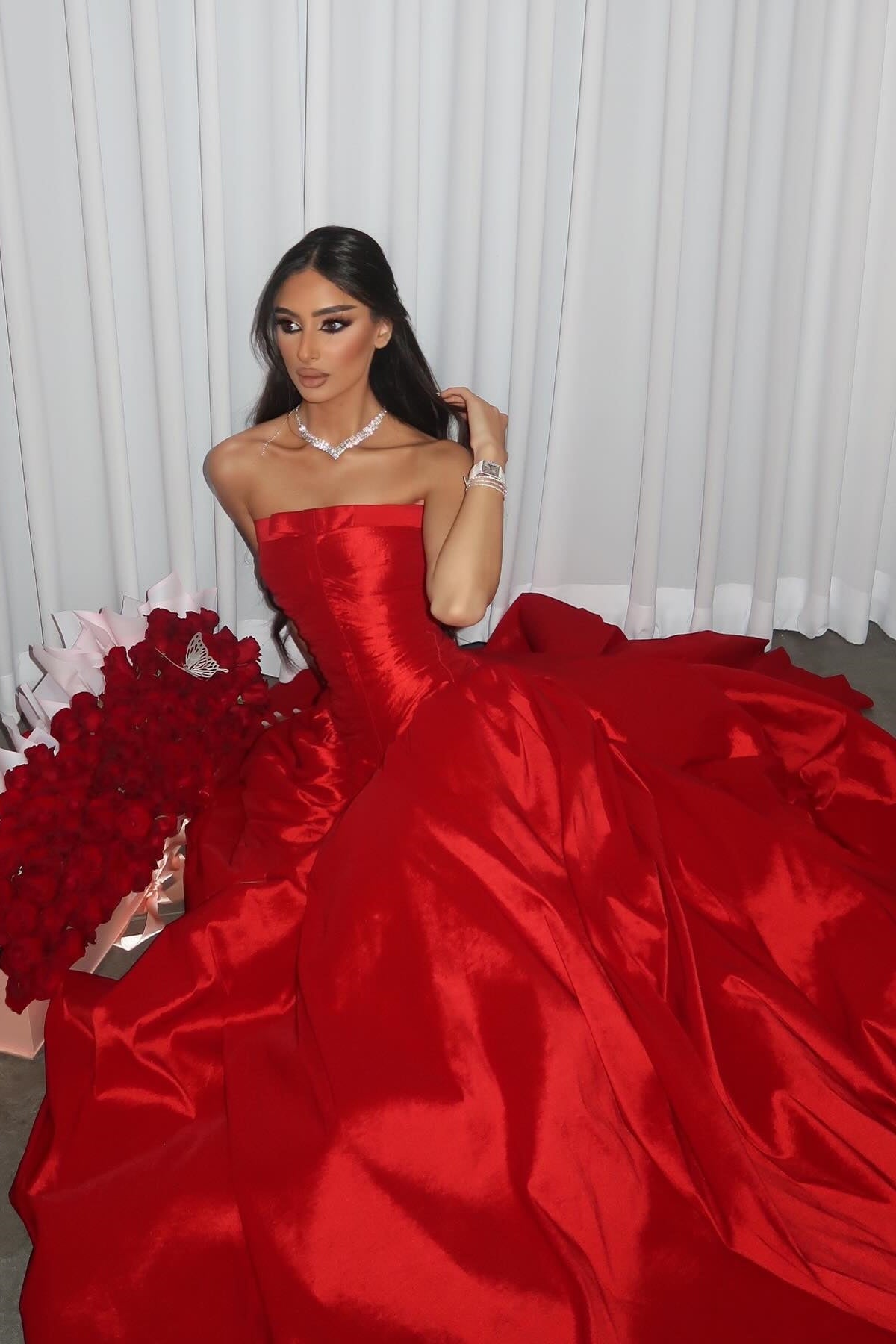 sachin and babi light blue dress Charming Red Strapless A-Line Long Party Dress Wedding Guest Dress, DP   DSProm