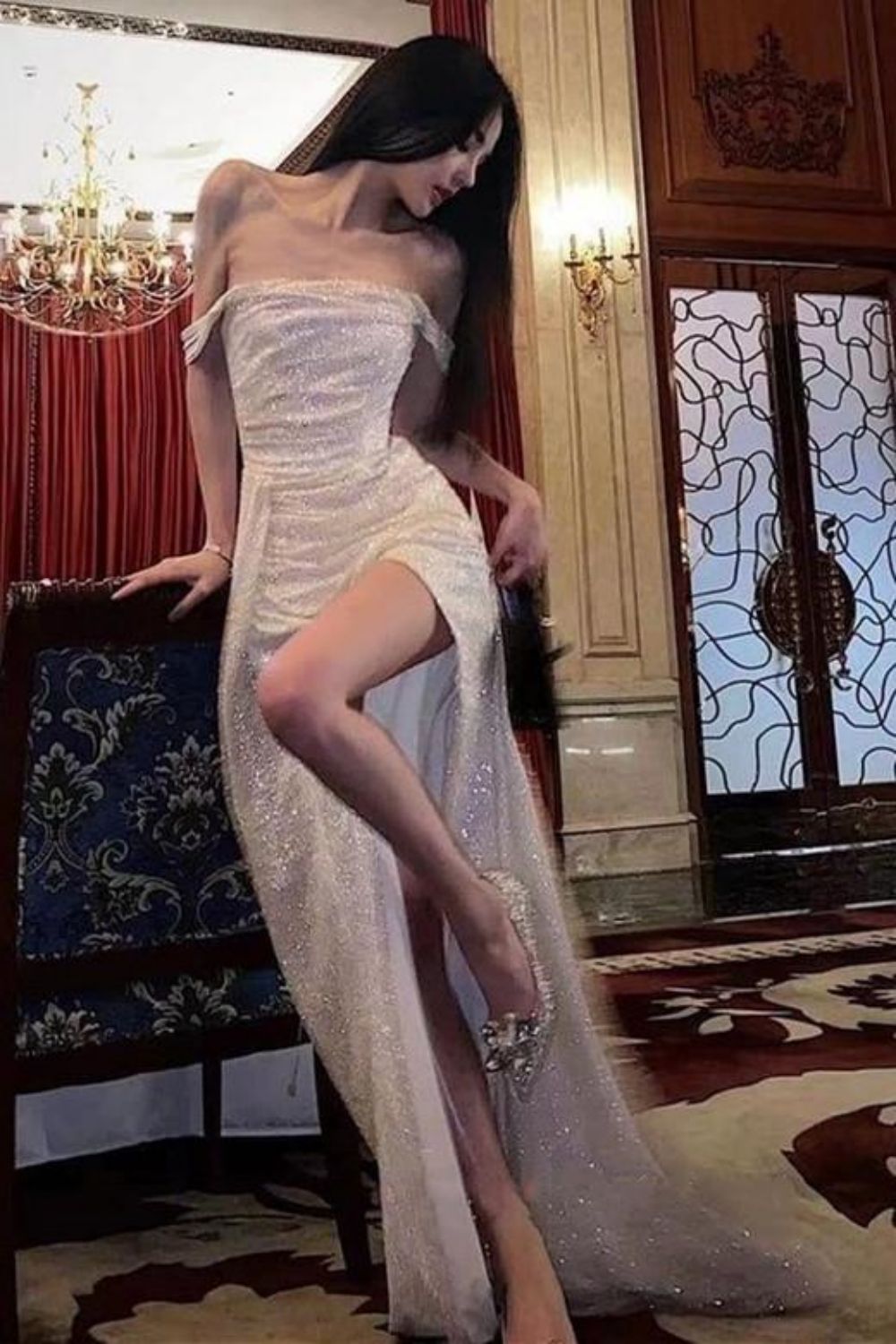 【完売品】Lumignon Riobonborder nermaid dress Amazon.com: Prom Dresses Long 2024 Strapless Sexy Sequin