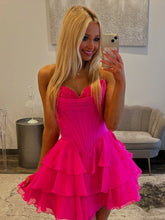 Load image into Gallery viewer, Cute A Line Sweetheart Lilac Corset Homecoming Dress with Ruffles Appliques
