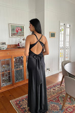 Load image into Gallery viewer, Trendy Sheath Halter Neck Purple Long Party Dress with Open Back Bowknot
