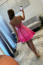 Load image into Gallery viewer, Chic A Line Strapless Yellow Short Homecoming Dress with Beading
