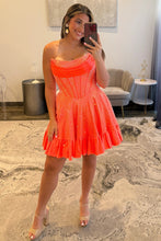 Load image into Gallery viewer, Chic A Line Strapless Yellow Short Homecoming Dress with Beading
