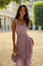 Load image into Gallery viewer, Beautiful A Line Sweetheart Lilac Long Prom Dress with Ruffles
